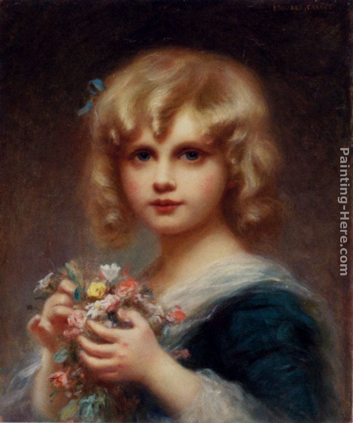 Edouard Cabane Girl With Flowers